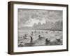 Hawaiians Surfing, Illustration from 'The World in the Hands', Engraved by Charles Barbant…-Édouard Riou-Framed Giclee Print