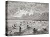 Hawaiians Surfing, Illustration from 'The World in the Hands', Engraved by Charles Barbant…-Édouard Riou-Stretched Canvas