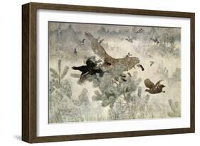 Hawk and Black Game, 1884-Bruno Andreas Liljefors-Framed Giclee Print