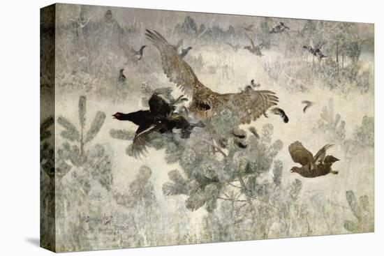 Hawk and Black Game, 1884-Bruno Andreas Liljefors-Stretched Canvas