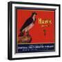 Hawk Brand - Pomona, California - Citrus Crate Label-Lantern Press-Framed Art Print