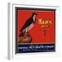 Hawk Brand - Pomona, California - Citrus Crate Label-Lantern Press-Framed Art Print