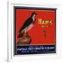 Hawk Brand - Pomona, California - Citrus Crate Label-Lantern Press-Framed Art Print