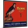 Hawk Brand - Pomona, California - Citrus Crate Label-Lantern Press-Mounted Art Print