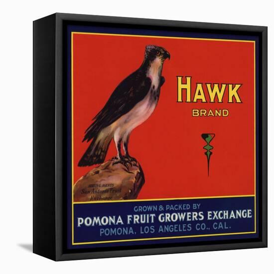 Hawk Brand - Pomona, California - Citrus Crate Label-Lantern Press-Framed Stretched Canvas