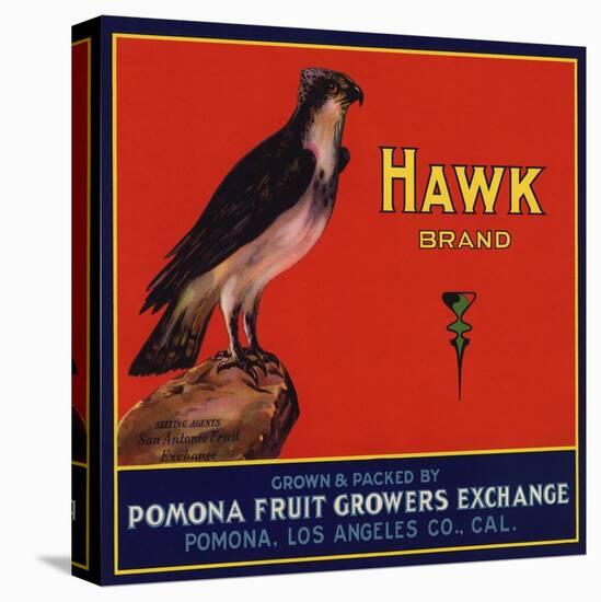 Hawk Brand - Pomona, California - Citrus Crate Label-Lantern Press-Stretched Canvas