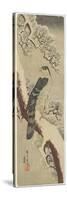 Hawk on Pine Branch, Winter, Early 19th Century-Utagawa Hiroshige-Stretched Canvas