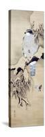 Hawk on Snowy Branch-Zeshin Shibata-Stretched Canvas