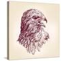 Hawk - Vector Illustration-VladisChern-Stretched Canvas