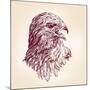 Hawk - Vector Illustration-VladisChern-Mounted Art Print