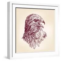 Hawk - Vector Illustration-VladisChern-Framed Art Print