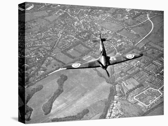 Hawker Hurricane in Flight, Battle of Britain, World War II, 1940-null-Stretched Canvas