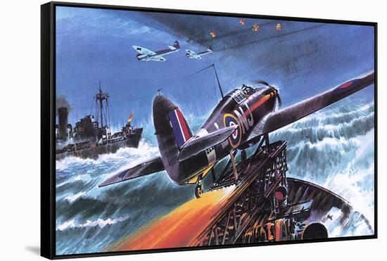 Hawker Hurricane-Wilf Hardy-Framed Stretched Canvas