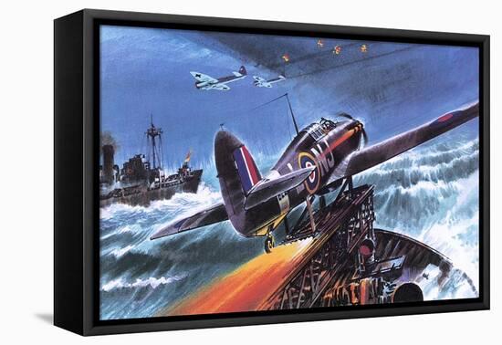 Hawker Hurricane-Wilf Hardy-Framed Stretched Canvas