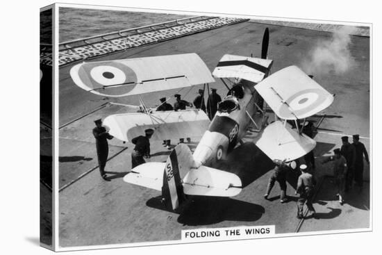 Hawker Osprey on the Deck of the Aircraft Carrier HMS Eagle, 1937-null-Stretched Canvas