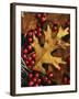 Hawthorn berries and Black Oak leaf, Spokane County, Washington, USA-Charles Gurche-Framed Photographic Print