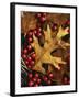 Hawthorn berries and Black Oak leaf, Spokane County, Washington, USA-Charles Gurche-Framed Photographic Print