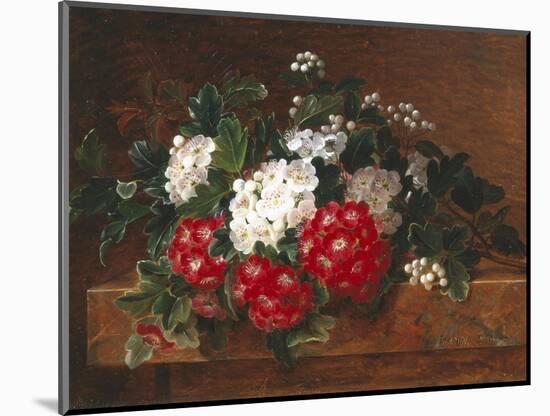 Hawthorn on a Marble Ledge-Johan Laurentz Jensen-Mounted Giclee Print