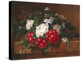 Hawthorn on a Marble Ledge-Johan Laurentz Jensen-Stretched Canvas