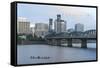 Hawthorne Bridge, Willamette River, southeast of downtown Portland, Oregon, USA.-Stuart Westmorland-Framed Stretched Canvas