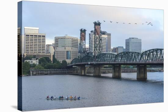 Hawthorne Bridge, Willamette River, southeast of downtown Portland, Oregon, USA.-Stuart Westmorland-Stretched Canvas