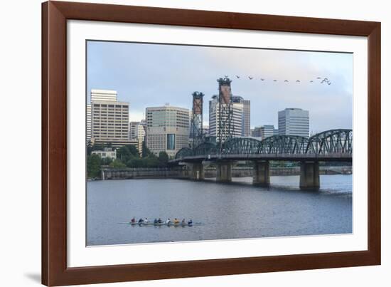 Hawthorne Bridge, Willamette River, southeast of downtown Portland, Oregon, USA.-Stuart Westmorland-Framed Photographic Print