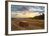 Hay Bale at Sunset, Broadway, the Cotswolds, Gloucestershire, England, United Kingdom, Europe-Matthew Williams-Ellis-Framed Photographic Print