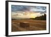 Hay Bale at Sunset, Broadway, the Cotswolds, Gloucestershire, England, United Kingdom, Europe-Matthew Williams-Ellis-Framed Photographic Print