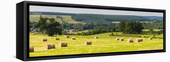 Hay Bale Landscape in Northumberland National Park-Matthew Williams-Ellis-Framed Stretched Canvas