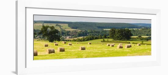 Hay Bale Landscape in Northumberland National Park-Matthew Williams-Ellis-Framed Photographic Print