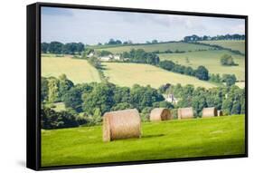 Hay Bale Landscape-Matthew-Framed Stretched Canvas