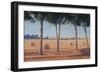 Hay Bales and Pines, Pienza, 2012-Lincoln Seligman-Framed Giclee Print