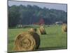 Hay Bales and Red Barn, Greenup, Kentucky, USA-Adam Jones-Mounted Premium Photographic Print