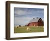 Hay Bales and Red Barn-Terry Eggers-Framed Photographic Print