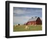 Hay Bales and Red Barn-Terry Eggers-Framed Photographic Print