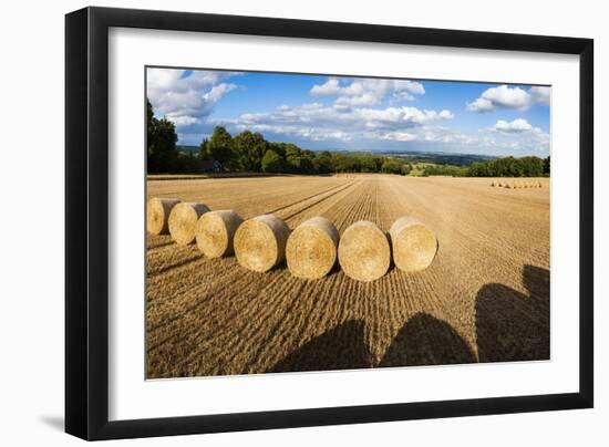 Hay Bales in the Cotswolds, Longborough, Gloucestershire, England, United Kingdom, Europe-Matthew Williams-Ellis-Framed Photographic Print