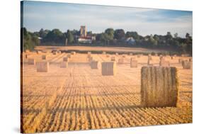 Hay bales in the Cuddesdon countryside, Oxfordshire, England, United Kingdom, Europe-John Alexander-Stretched Canvas