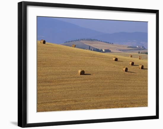 Hay Bales, Val d'Orcia, Siena Province, Tuscany, Italy, Europe-Sergio Pitamitz-Framed Photographic Print