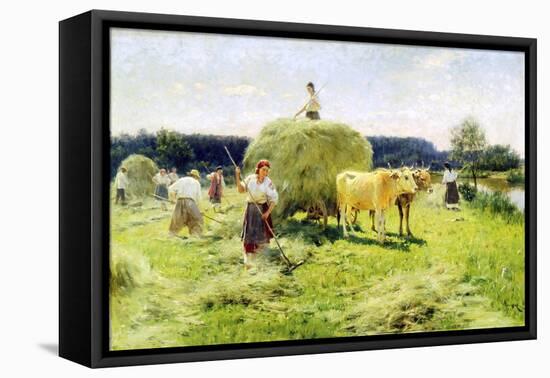 Hay-Making, 1907-Nikolai Kornilovich Pimonenko-Framed Stretched Canvas
