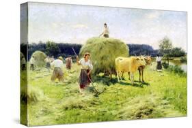Hay-Making, 1907-Nikolai Kornilovich Pimonenko-Stretched Canvas