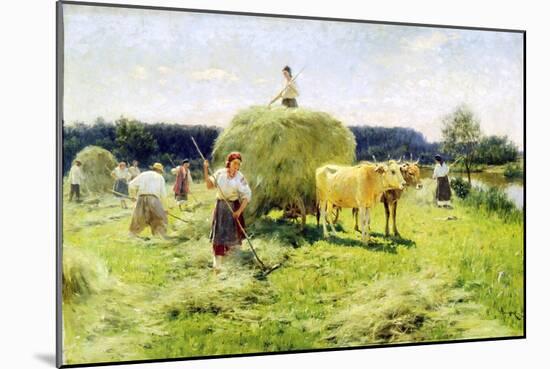 Hay-Making, 1907-Nikolai Kornilovich Pimonenko-Mounted Giclee Print