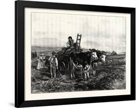 Hay-Making in Switzerland, from the Picture by Henry Moore-null-Framed Giclee Print