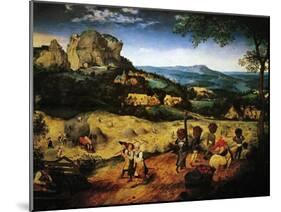 Hay Making, the Hay Harvest from the Series of Six Paintings The Seasons-Pieter Bruegel the Elder-Mounted Giclee Print