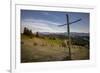 Hay stooks in foothills of Carpathian Mountains on outskirts of Bukowina Tatrzanska village, Southe-Jeremy Bright-Framed Photographic Print