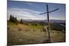 Hay stooks in foothills of Carpathian Mountains on outskirts of Bukowina Tatrzanska village, Southe-Jeremy Bright-Mounted Photographic Print