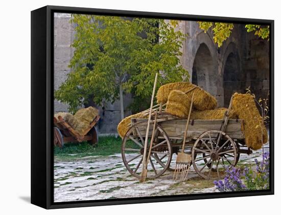 Hay Wagon with Ancient Tools, Caravanserai, Turkey-Joe Restuccia III-Framed Stretched Canvas