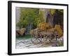 Hay Wagon with Ancient Tools, Caravanserai, Turkey-Joe Restuccia III-Framed Photographic Print