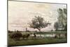 Haycart Beside a River-Jean-Baptiste-Camille Corot-Mounted Giclee Print