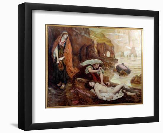 Haydee Discovering the Body of Don Juan Illustration for Lord Byron's Song 2. Painting by Ford Mado-Ford Madox Brown-Framed Premium Giclee Print