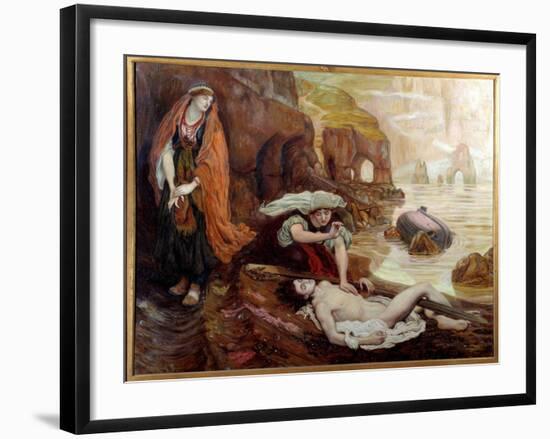 Haydee Discovering the Body of Don Juan Illustration for Lord Byron's Song 2. Painting by Ford Mado-Ford Madox Brown-Framed Giclee Print